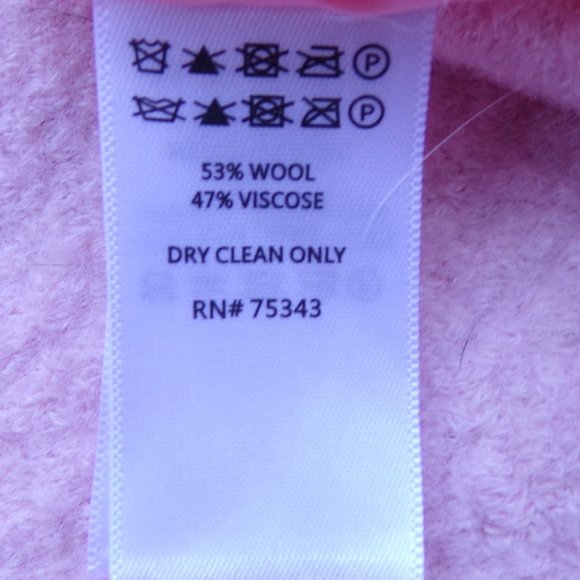 Tahari Women's Wool Blend Open Front Soft Pink Coat with Pockets. - Picture 9 of 12